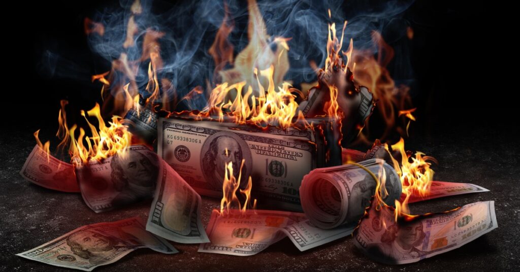 Burning money