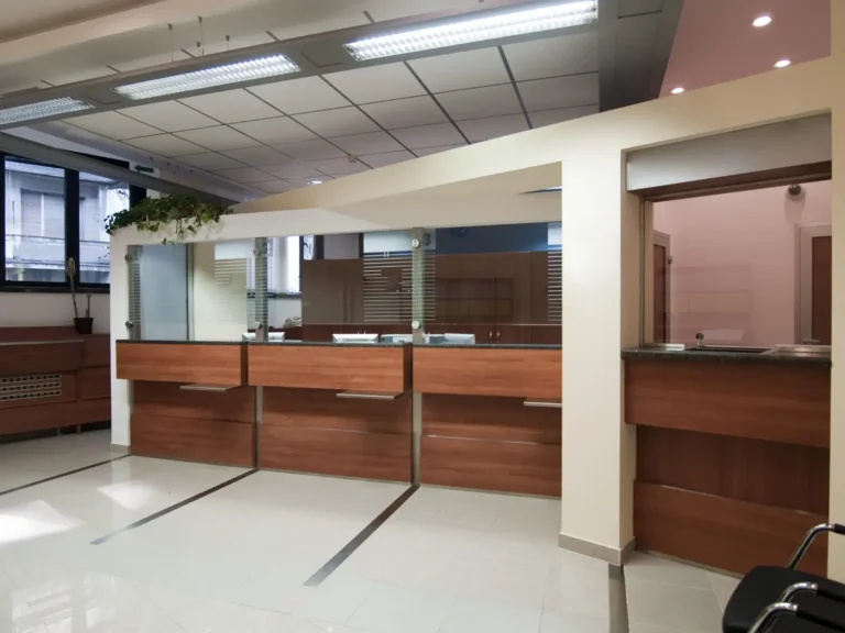 Bank counter / teller area