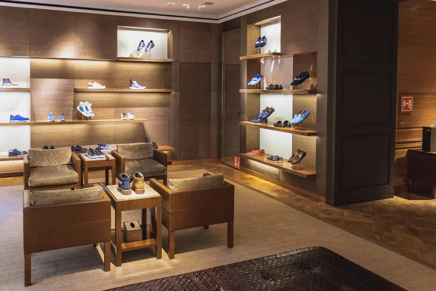 Interior of a luxury shoe stores