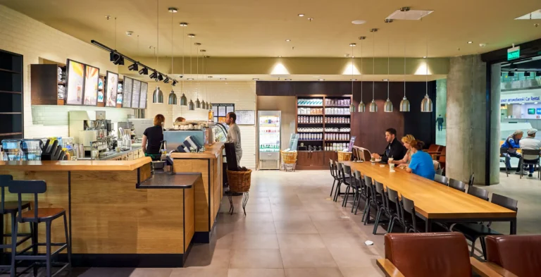 Interior of a modern coffee shop